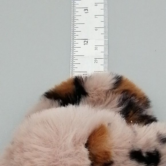 Loft Womens Slide Slipper Brown Beige Leopard Print Faux Fur Cross Straps M 7-8 - Picture 6 of 9